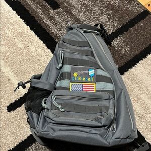 Pickleball backpack. Stylish Gray Sling back style.